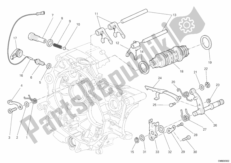 All parts for the Shift Cam - Fork of the Ducati Monster 659 ABS Australia 2012